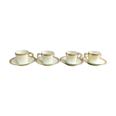 4 Moka Cups and their saucer – Limoges Porcelain