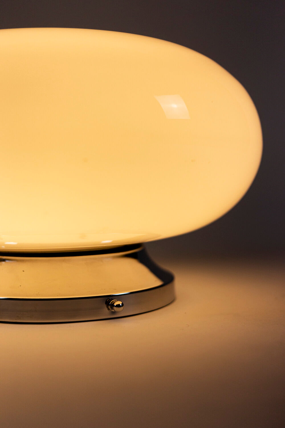 White opaline and chrome metal lamp, 1970s