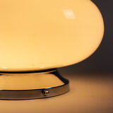 White opaline and chrome metal lamp, 1970s