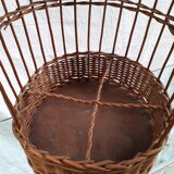 Bottle holder, mini bar, vintage wicker