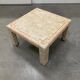 Marble tessellate coffee table '80, off white and salmon with brass