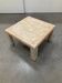 Marble tessellate coffee table '80, off white and salmon with brass