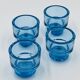Set of 4 IKEA turquoise aquamarine glass candle holders.