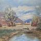 HST painting "Hilly landscape with the river" signed (to be deciphered)