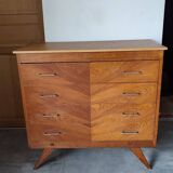 Vintage chest of drawers with compass feet