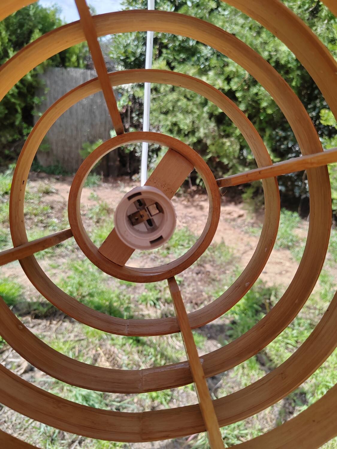 Scandinavian curved wood pendant light