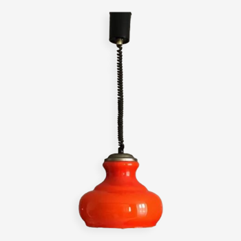 Vintage rolly lamp in orange glass to hang