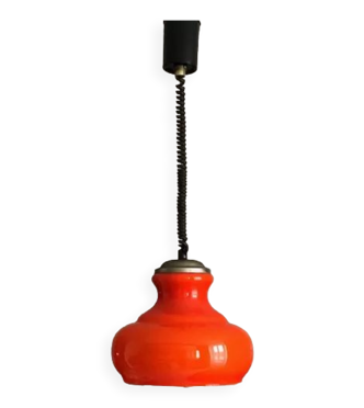 Suspension en verre orange