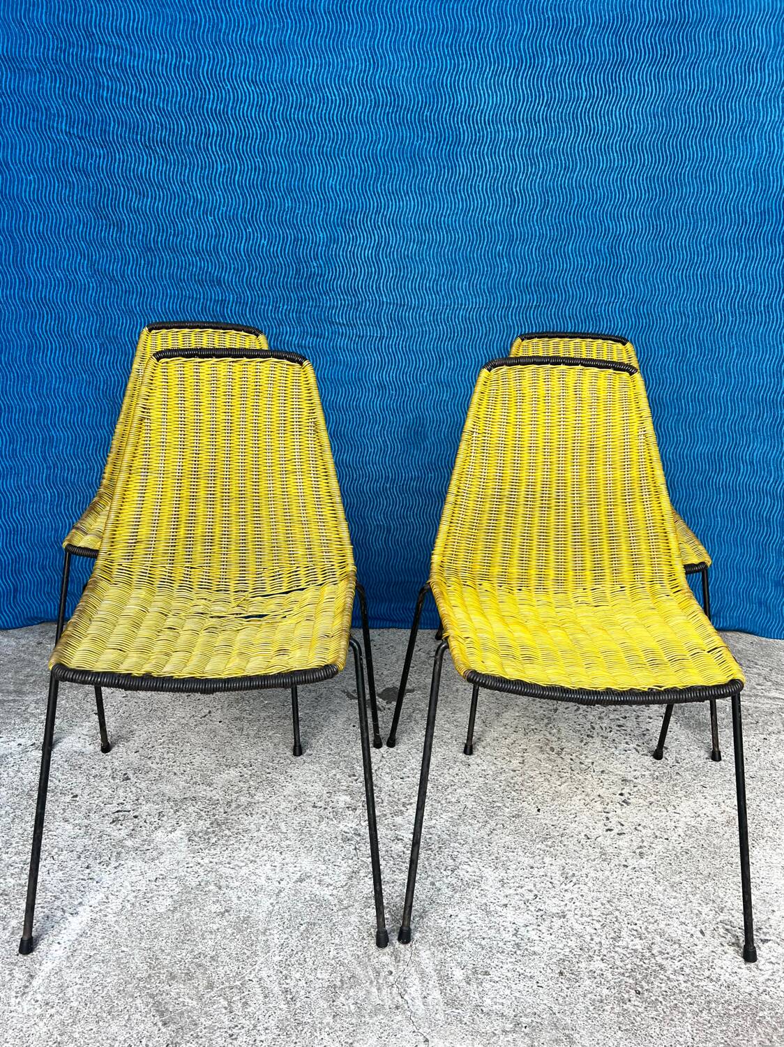 4 vintage “Baskets” chairs 1950s design Gian Franco Legler