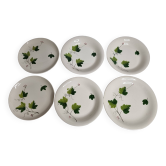 Set of vintage "Villeroy and Boch" flat and soup plates, hand painted