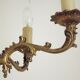 Vintage french bronze ornate detail 5 light chandelier