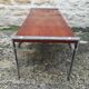 Chrome and teak coffee table