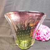 Vintage blown glass vase bubbles