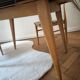 Vintage table in aqua Formica with extensions – Wooden legs