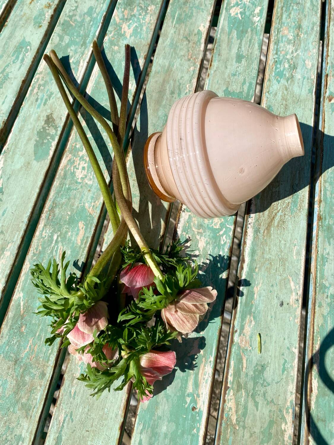 Old pink vase lamp base