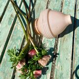 Ancien pied de lampe vase rose