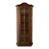 Antique display cabinet in rustic style made of solid wood.