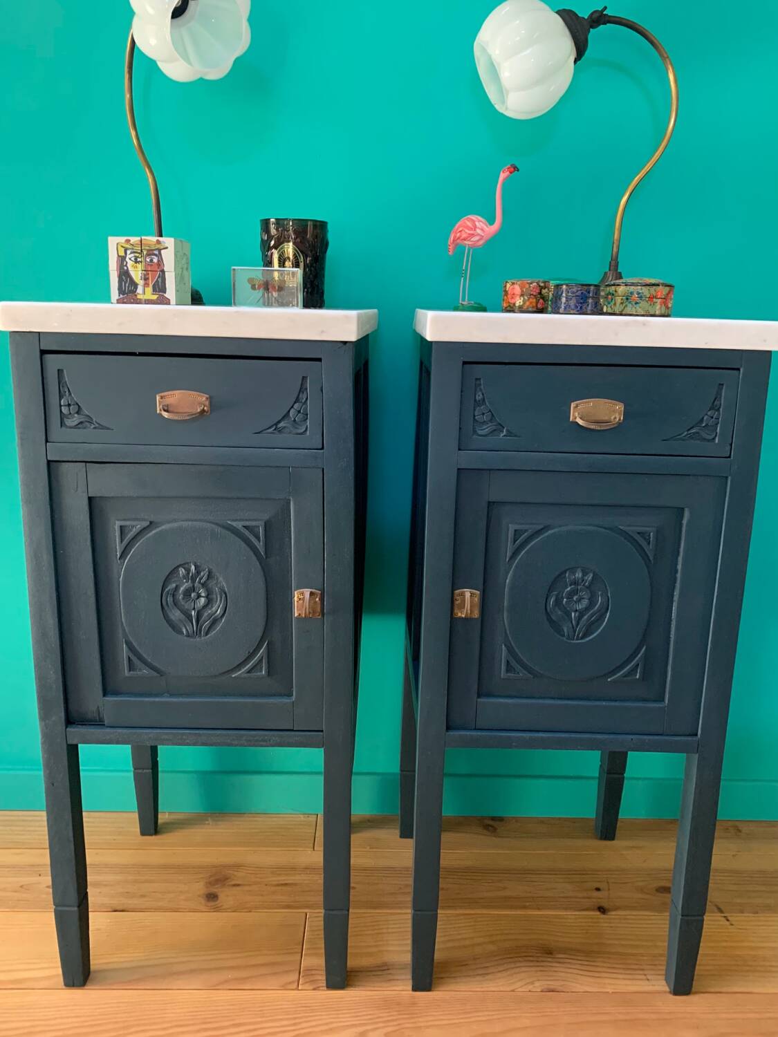 Paire de tables de chevet Art-Déco