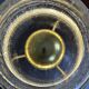 Space Age table lamp in bubbled glass and brass, 1970s