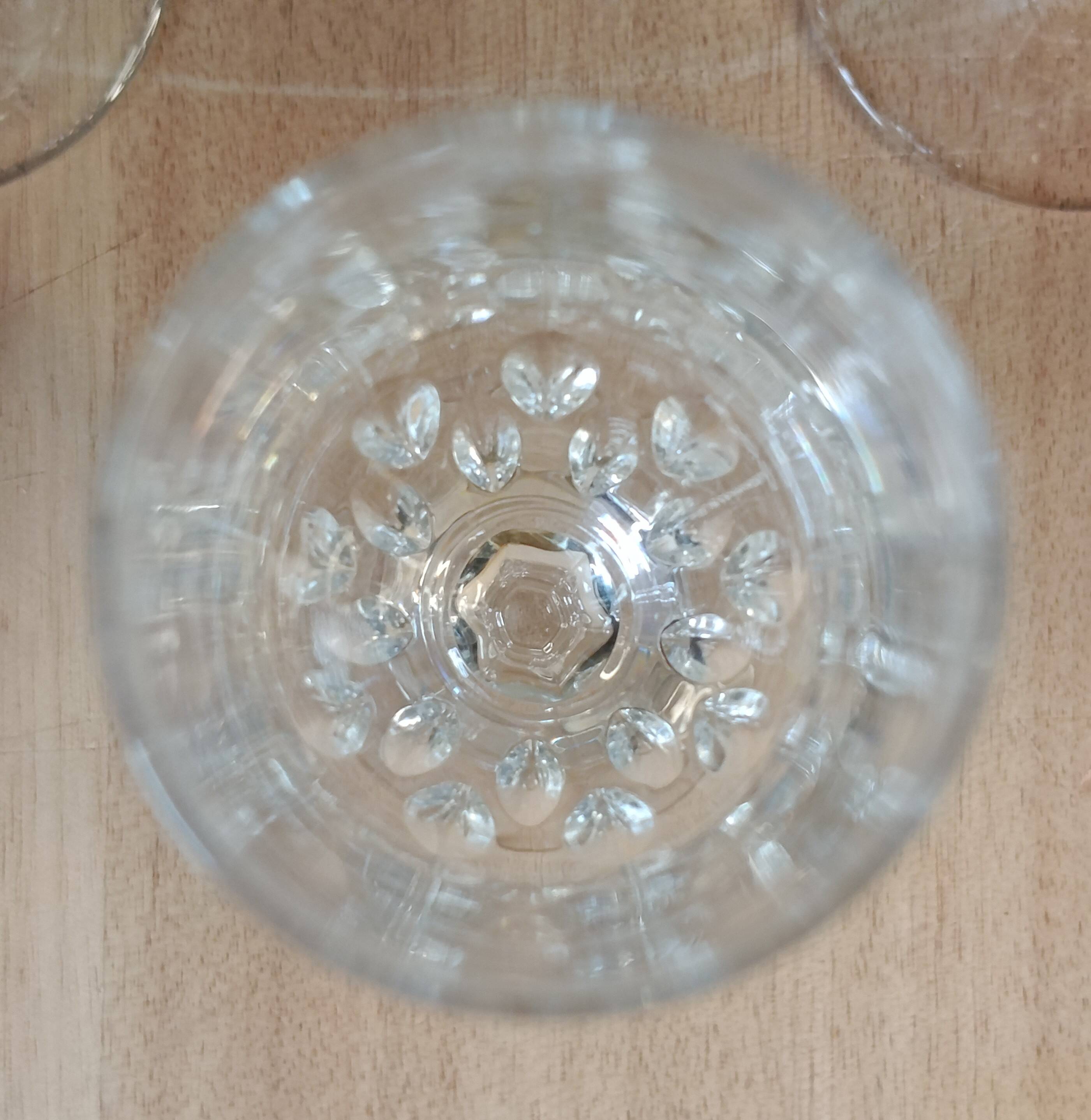 Set of 5 champagne flutes, Lembeg Crystal, 1960