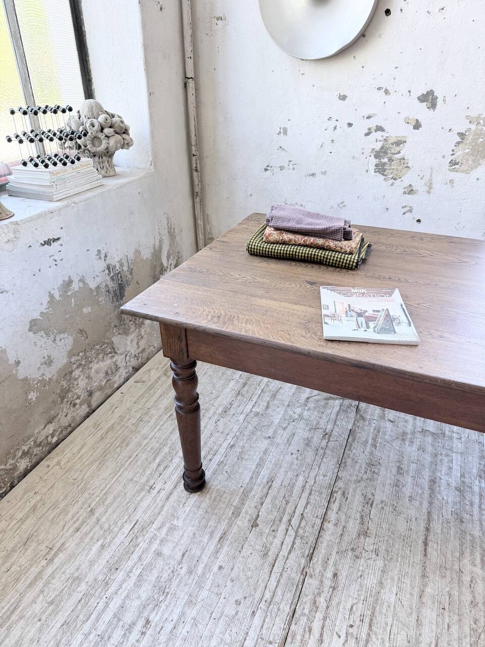 Solid oak table 1900 drapery style XL 250cm