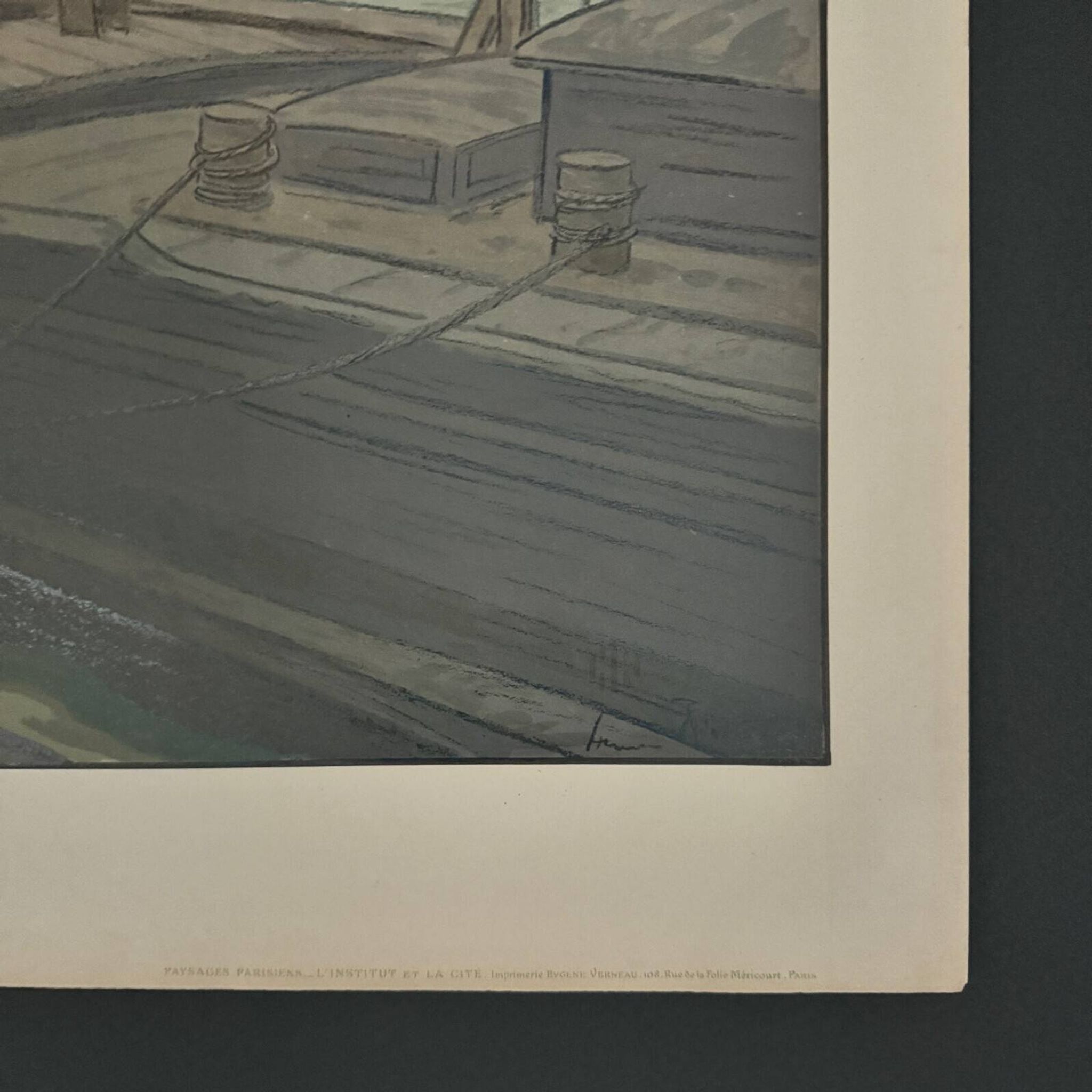 Lithograph by Henri Rivière, Parisian Landscapes, The Institute and the City