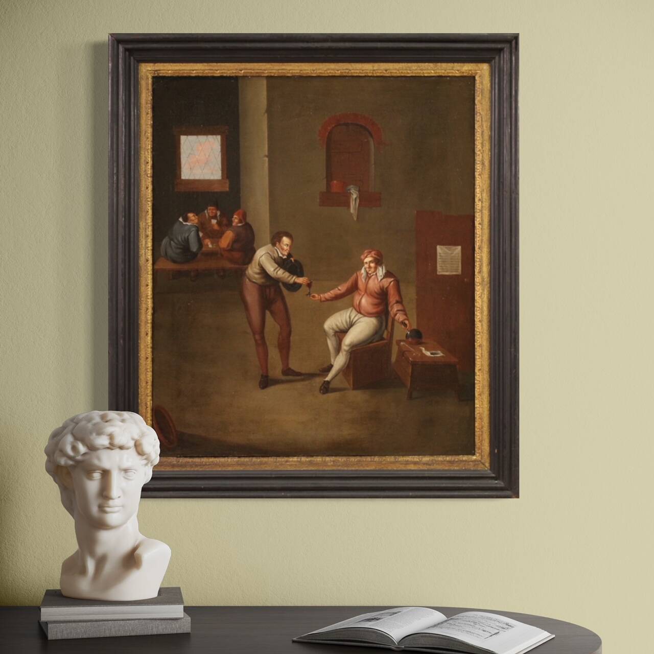 Flemish Interior Scene Painting from the 17th Century