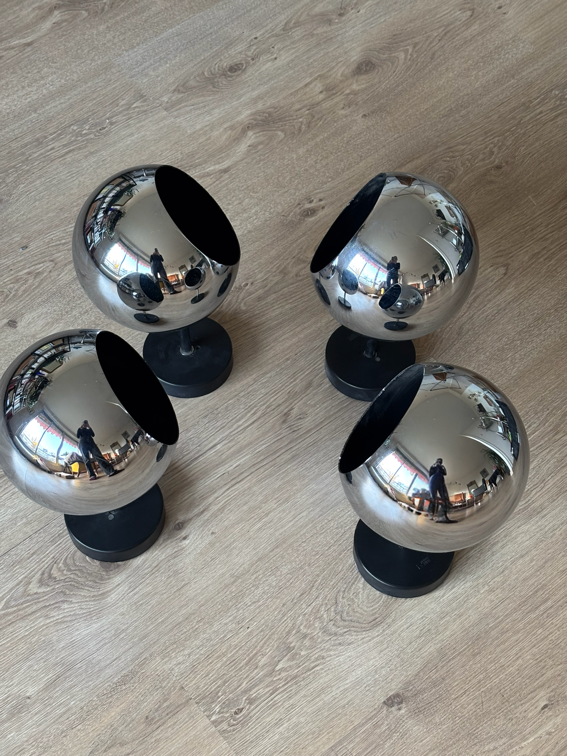 Space Age chrome wall lights, Germany 1970