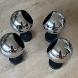 Space Age chrome wall lights, Germany 1970