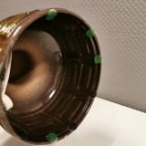 Ceramic/stoneware table lamp, Danish from the 1970s-1980s, earth and green colors