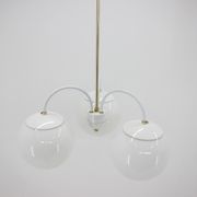 Lustre blanc du milieu du siècle Kamenický Šenov, années 1970.