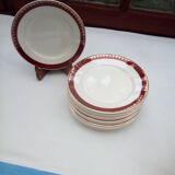 12 Rubis / Digoin dessert plates