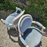 Two Louis XV style berger armchairs