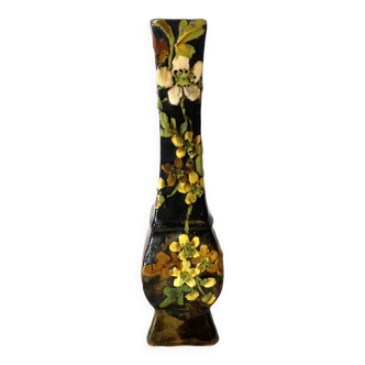 Antique single-flower vase with floral decoration, 1900
