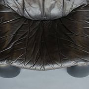 Amak Lounge Chair in brown leather by Annie Hieronimus for Cinna, 1980s