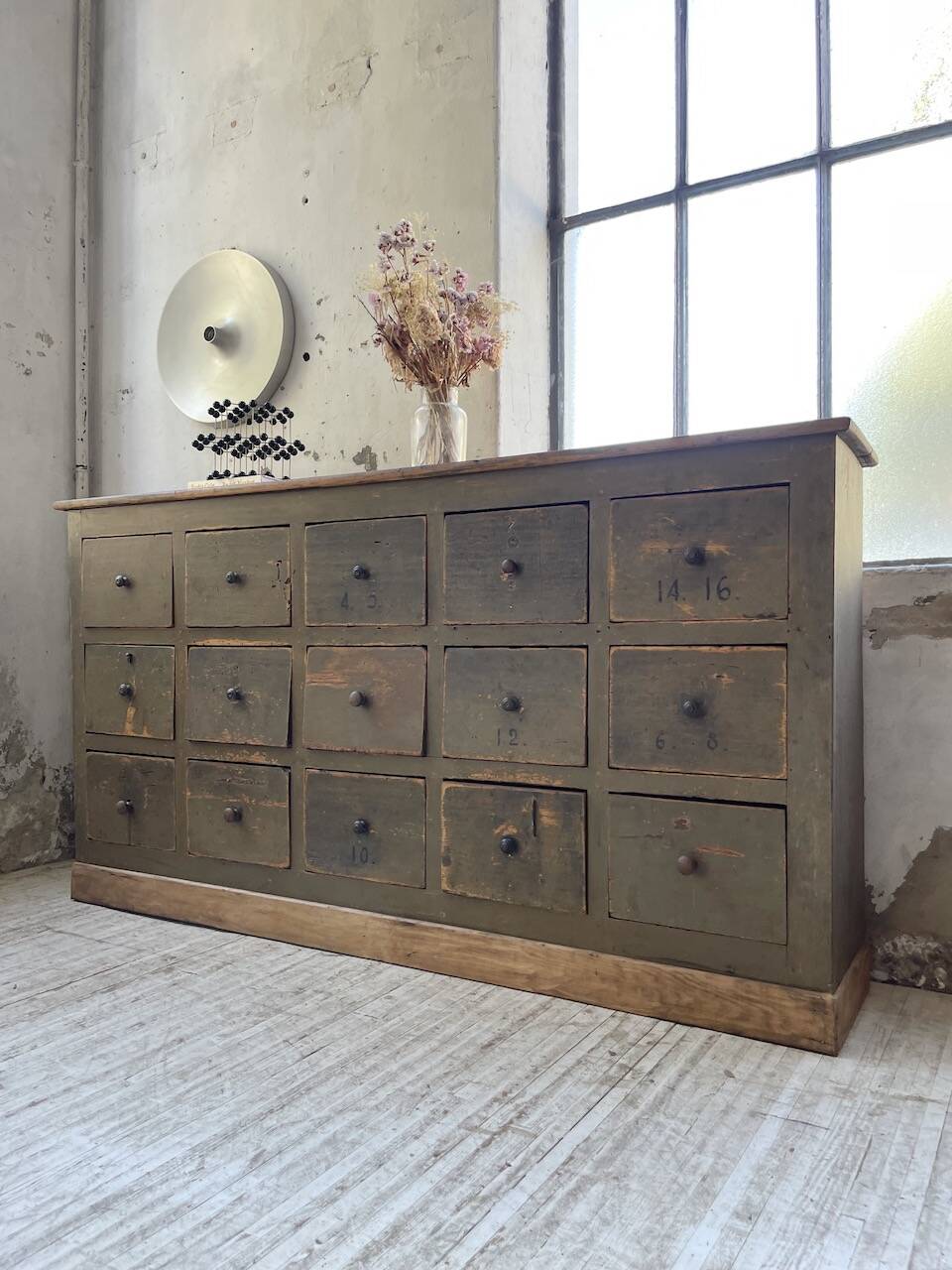 Green patina workshop furniture