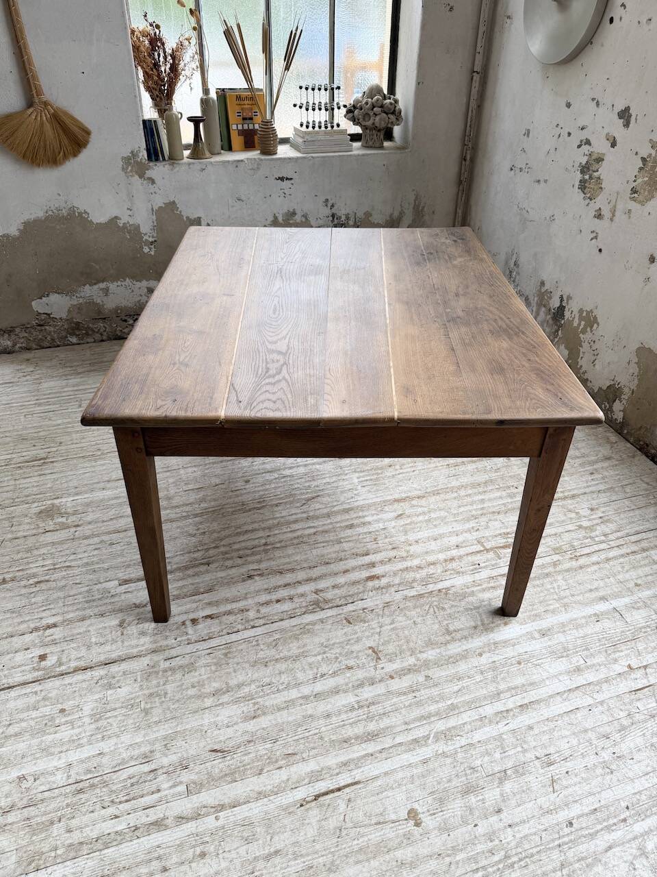 Large “square” oak farmhouse table 1950