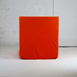 Armchair "space age" foam and orange jersey. Circa 1970