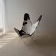 Fauteuil papillon vintage en cuir de vache des années 1970