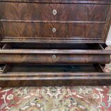 Commode époque Louis Philippe en acajou et placage d’acajou marbre gris vei