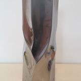 Silver metal hexagonal vase