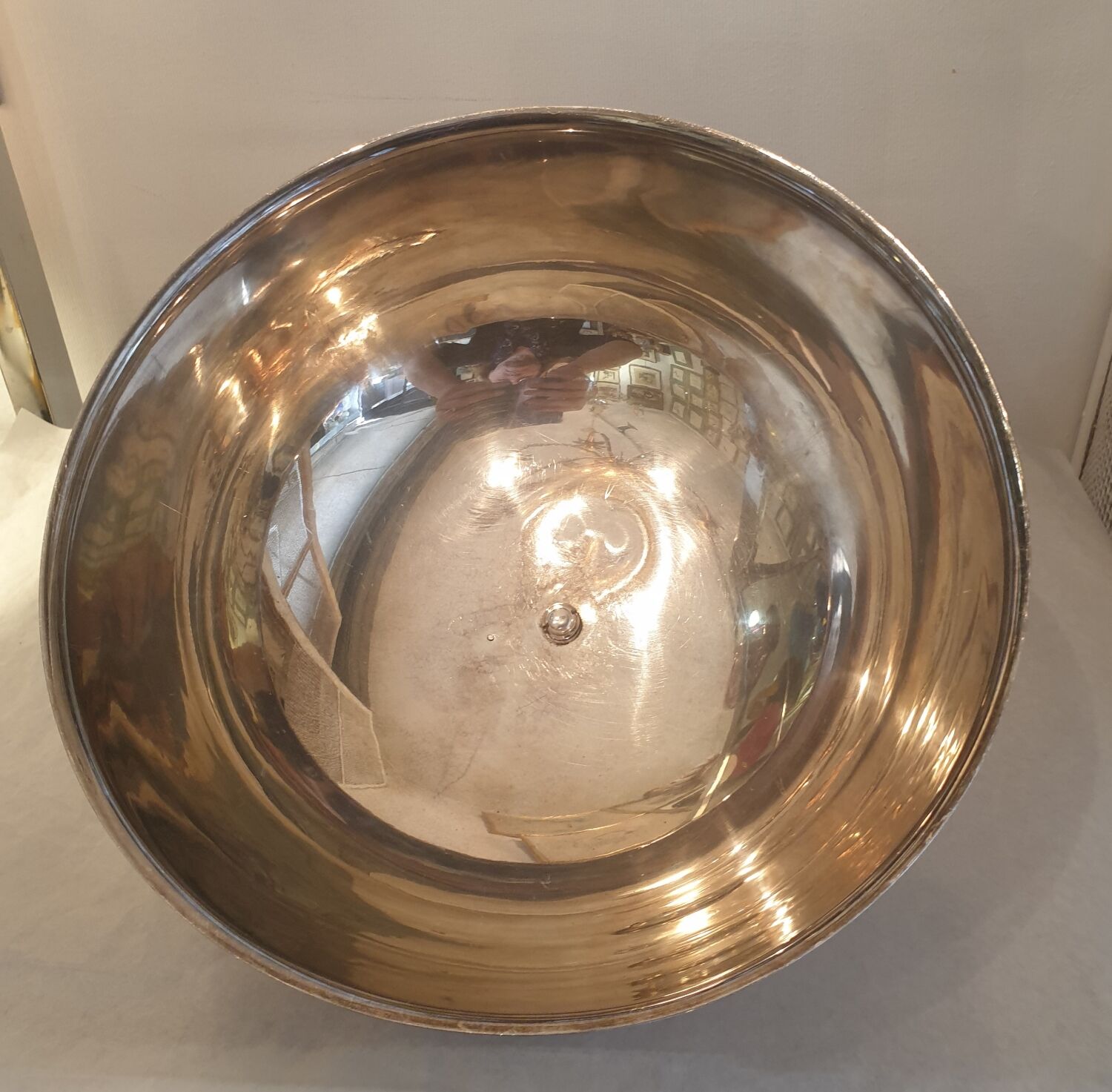 Cloche de service en métal argenté