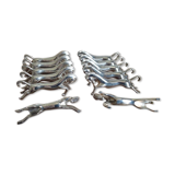 6 Metal horse knife holders