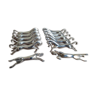 6 Metal horse knife holders