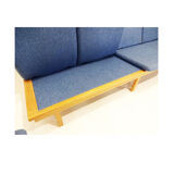 Børge Mogensen 4 seater oak bench sofa and two armchairs