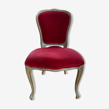 Chaise velours rouge