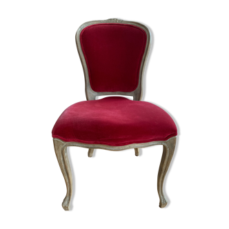 Chaise velours rouge