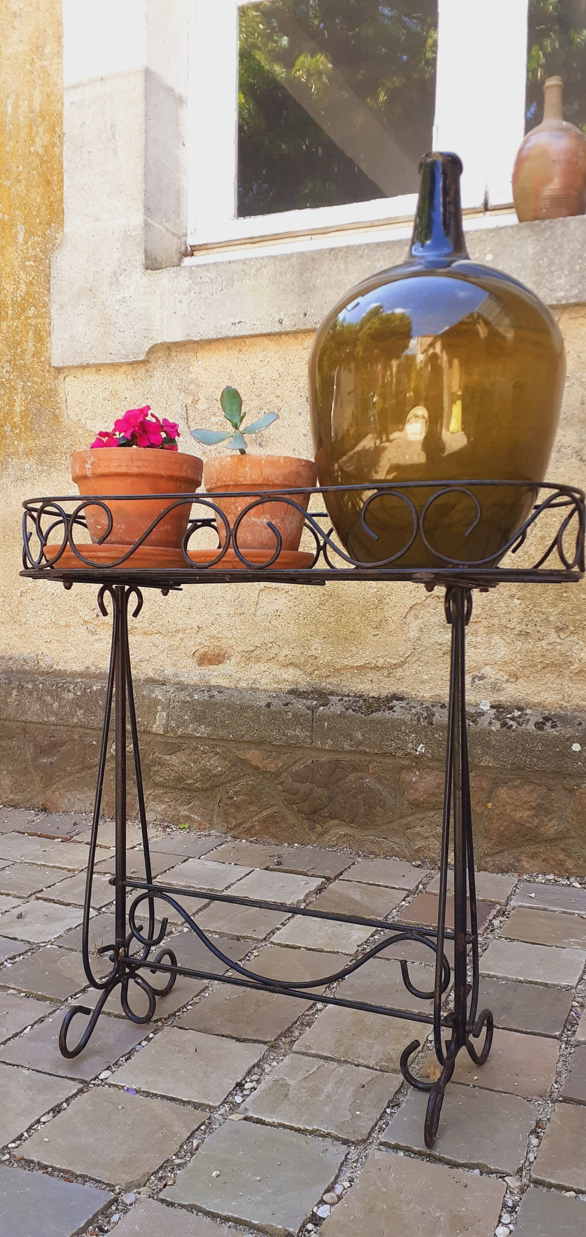 Jardinière en fer forgé vintage année 50