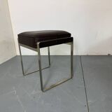 Tabouret italien moderne en acier et cuir marron par Antonio Citterio pour Flexf