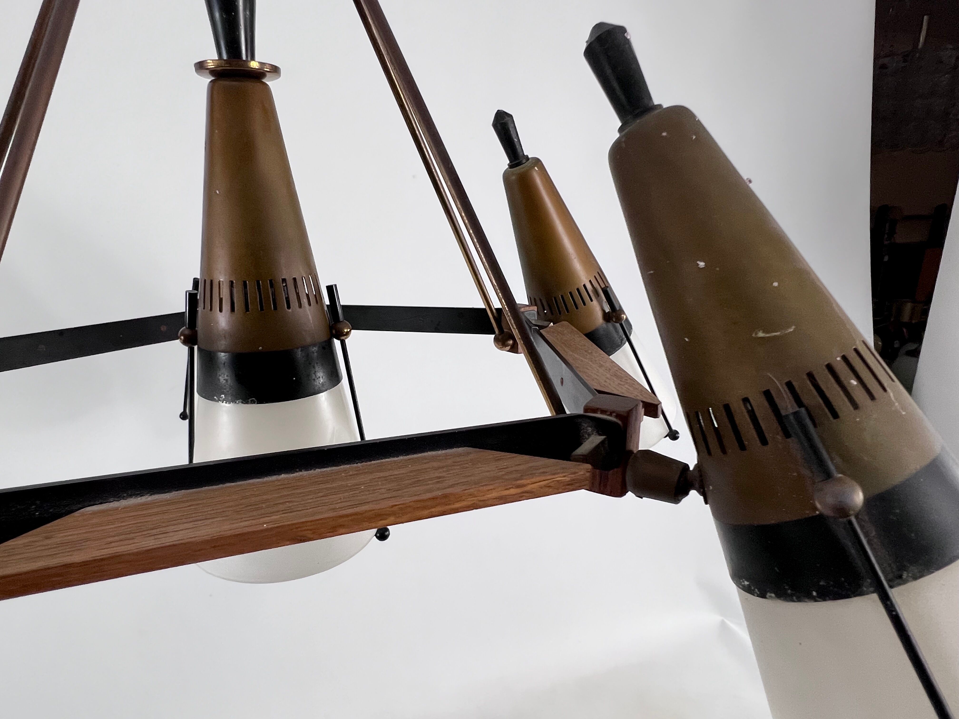 Mid-Century Modern sputnik chandelier, Italy 1950s